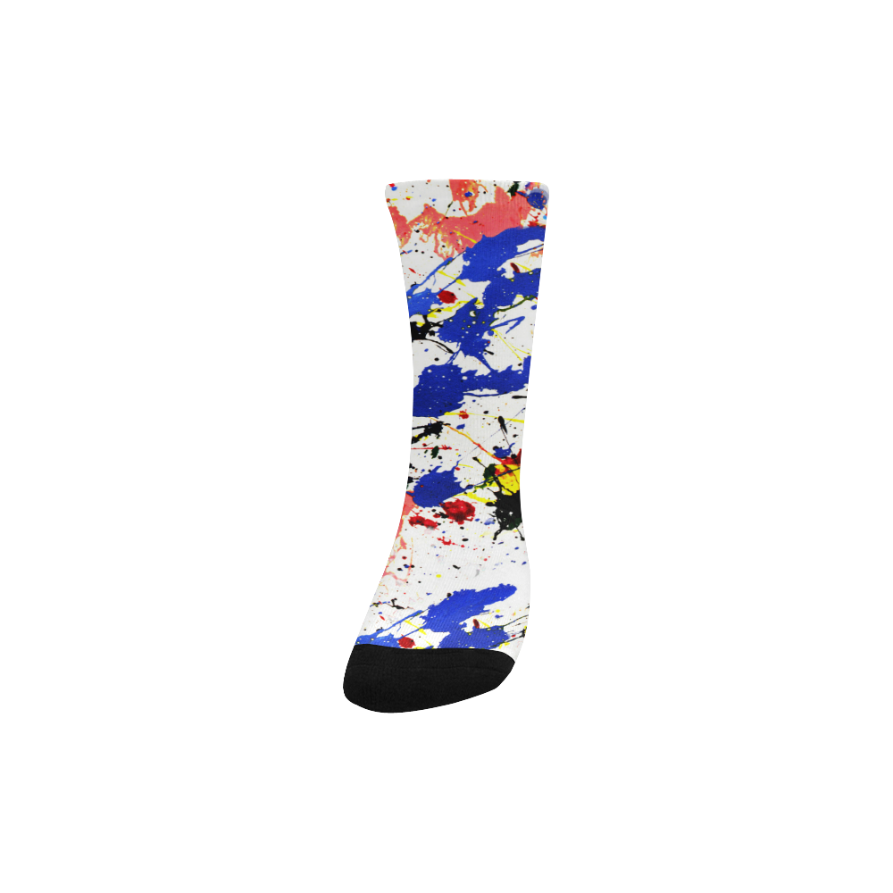 Blue and Red Paint Splatter Custom Socks for Kids