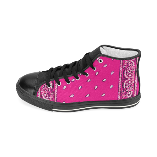 KERCHIEF PATTERN PINK Women's Classic High Top Canvas Shoes (Model 017)