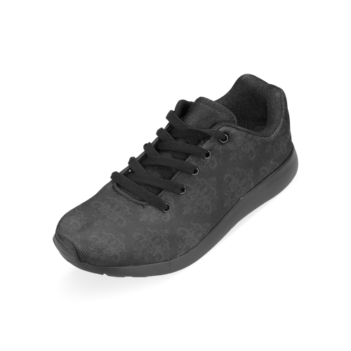 Black on Black Pattern Men's Running Shoes/Large Size (Model 020)