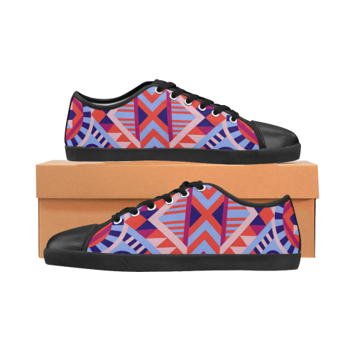 Modern Geometric Pattern Canvas Kid's Shoes (Model 016)