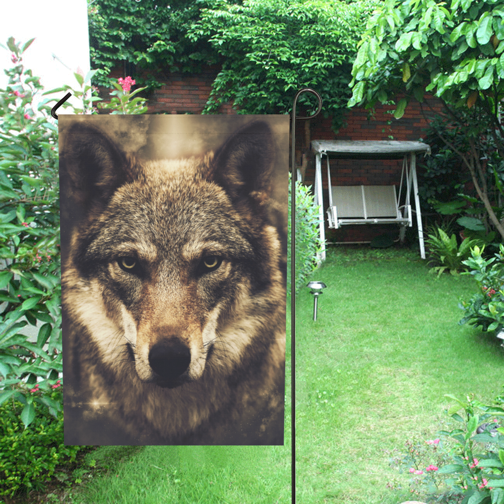 Wolf 2 Animal Nature Garden Flag 28''x40'' （Without Flagpole）