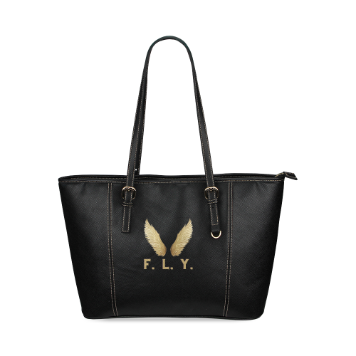 F. L. Y. Wings Large Tote Bag Leather Tote Bag/Large (Model 1640)