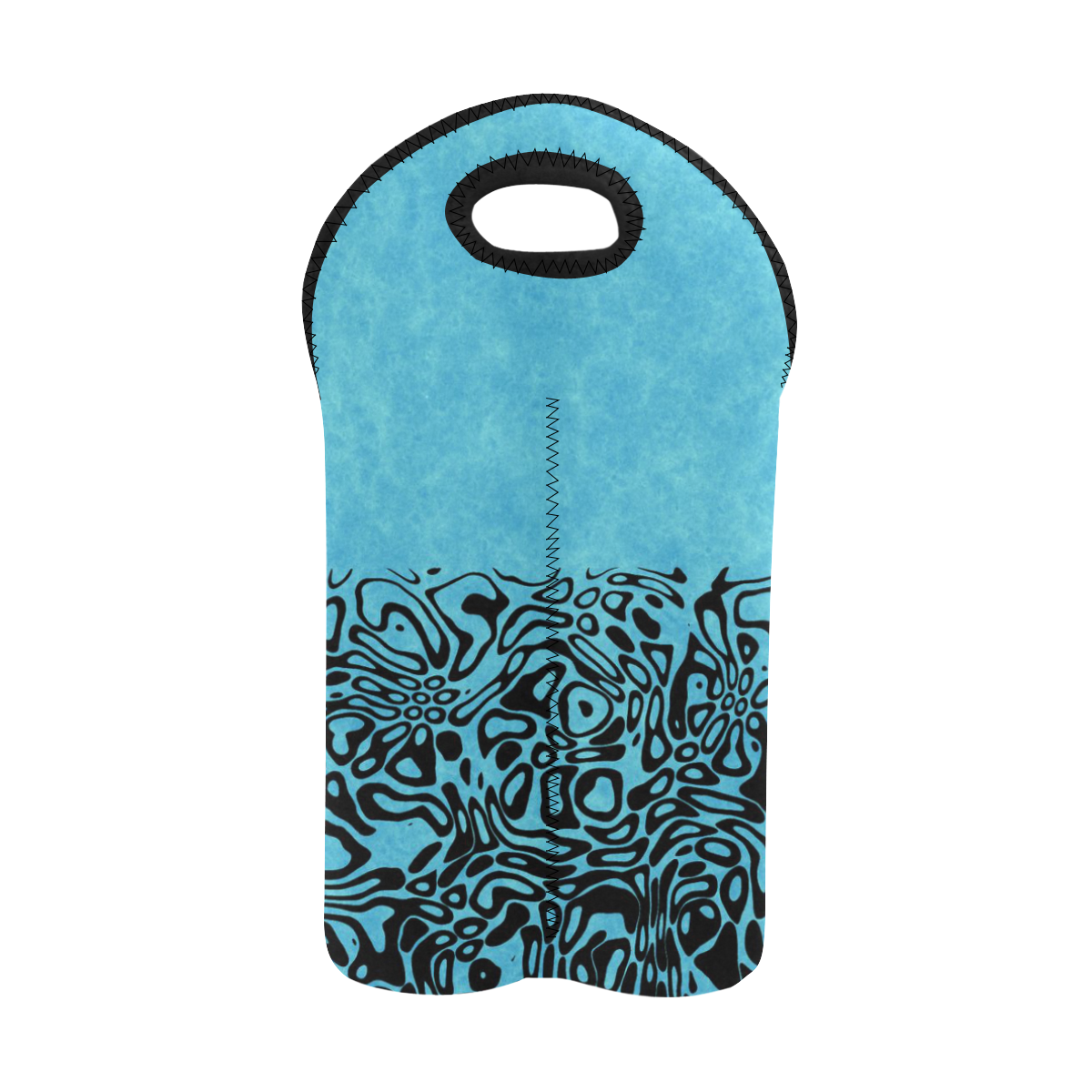 Modern PaperPrint turquoise by JamColors 2-Bottle Neoprene Wine Bag