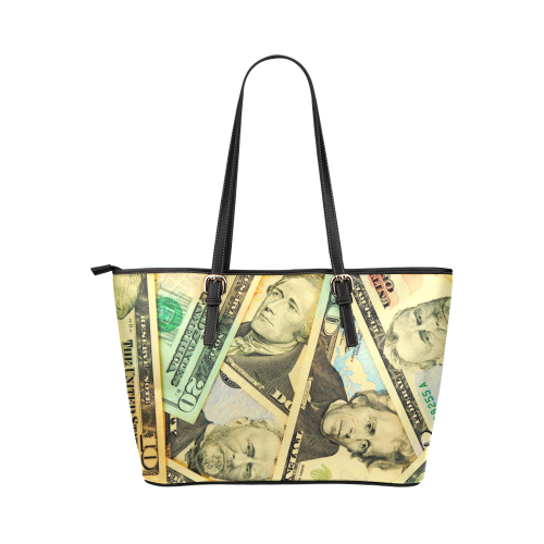 US DOLLARS Leather Tote Bag/Large (Model 1651)