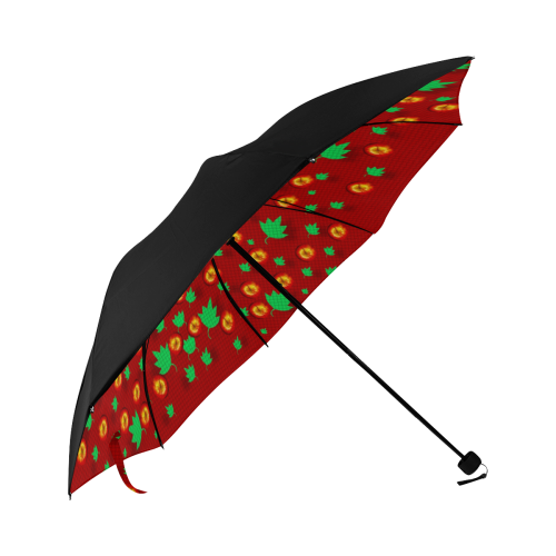 May be Christmas apples ornate Anti-UV Foldable Umbrella (Underside Printing) (U07)