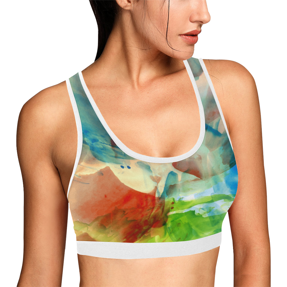 colors abstract Women's All Over Print Sports Bra (Model T52)