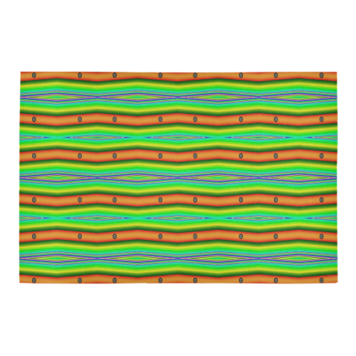 Bright Green Orange Stripes Pattern Abstract Azalea Doormat 24" x 16" (Sponge Material)