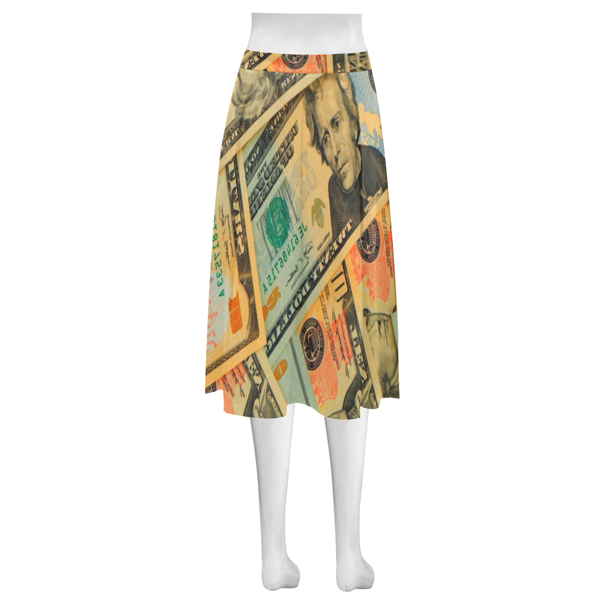US DOLLARS 2 Mnemosyne Women's Crepe Skirt (Model D16)