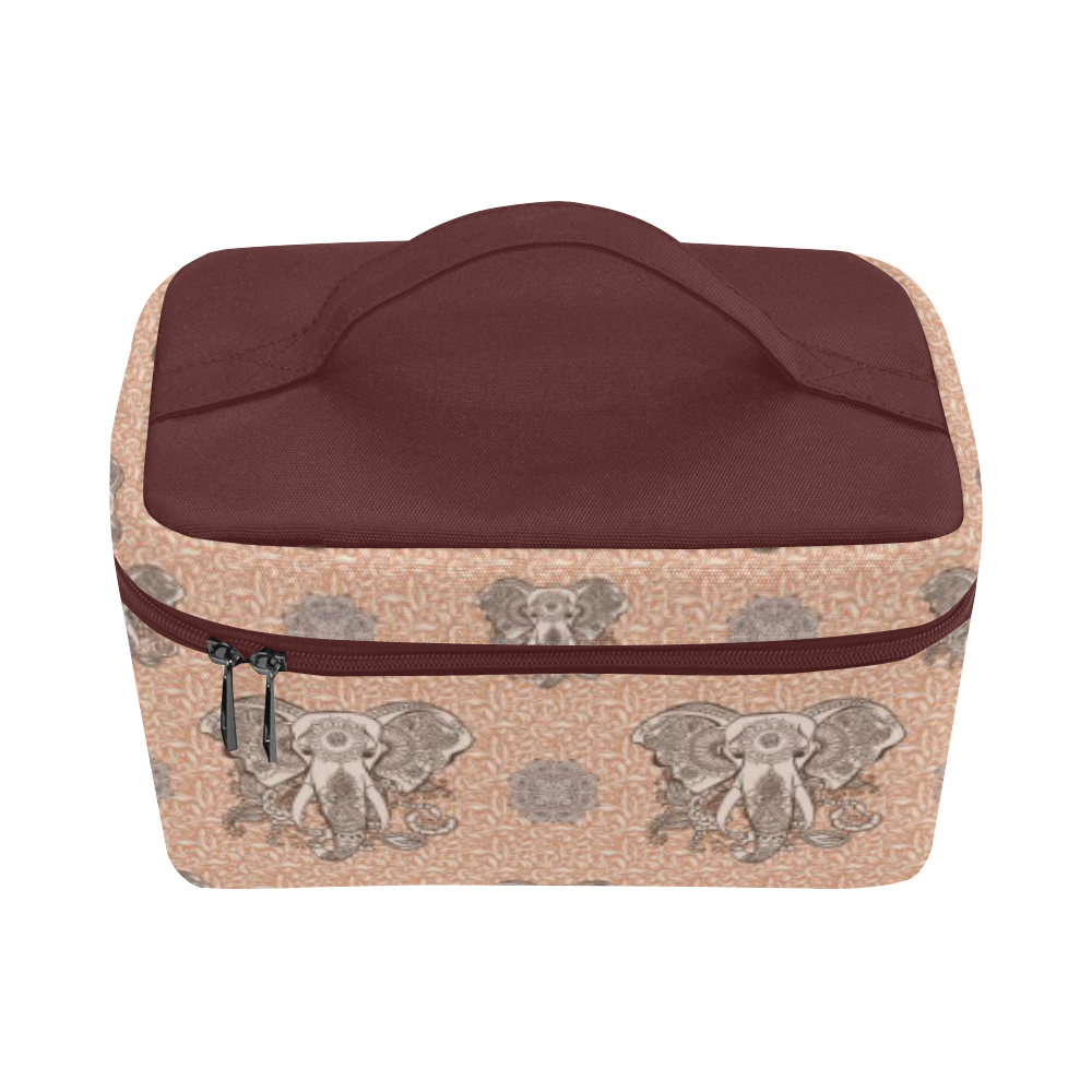 Ethnic Elephant Mandala Pattern Cosmetic Bag/Large (Model 1658)