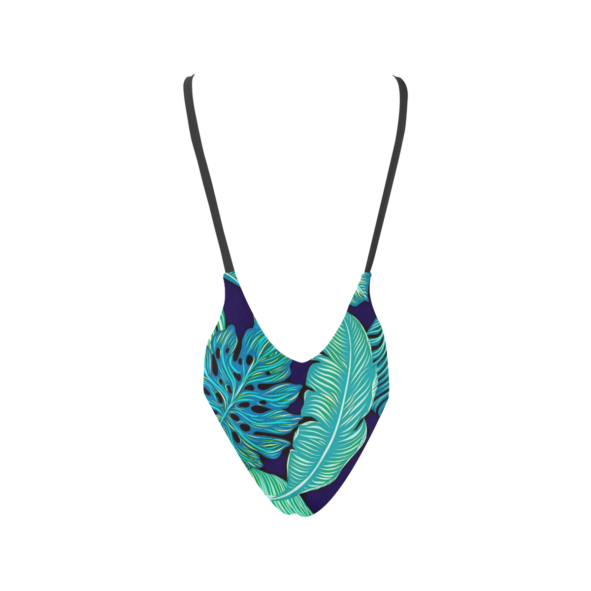Pretty Leaves 2A by JamColors Sexy Low Back One-Piece Swimsuit (Model S09)