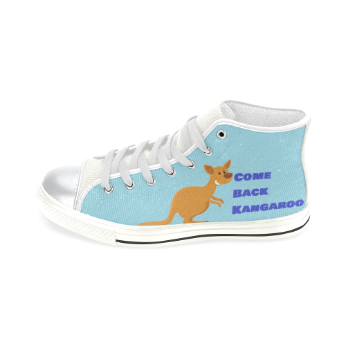 Soft Blue Navy Blue Kangaroo shoe High Top Canvas Shoes for Kid (Model 017)