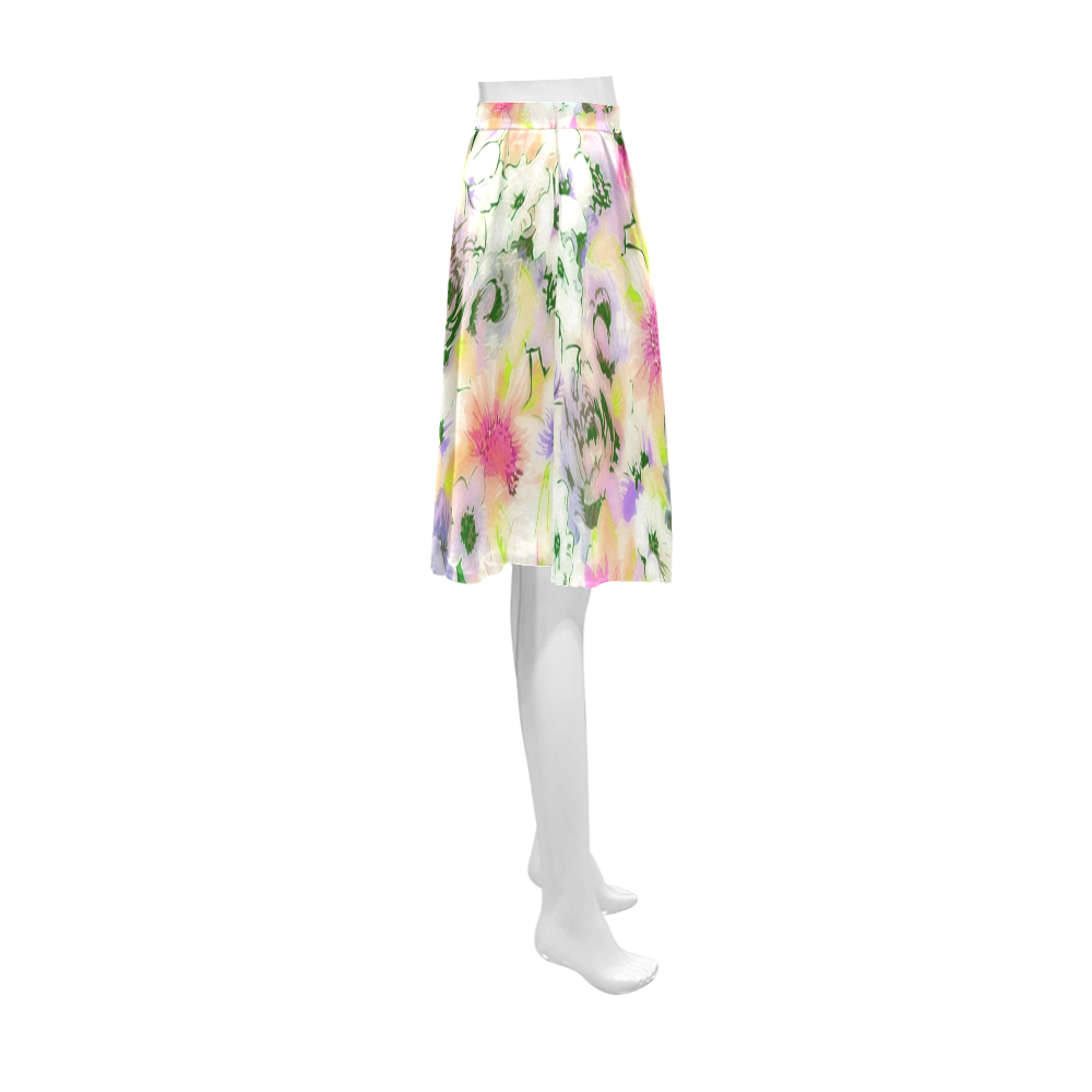 pretty spring floral Athena Women's Short Skirt (Model D15)