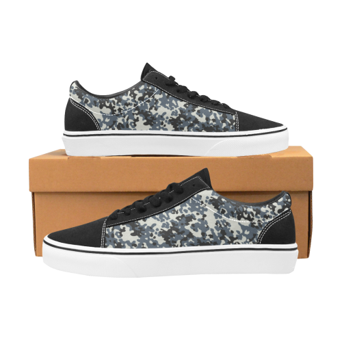 Urban City Black/Gray Digital Camouflage Women's Low Top Skateboarding Shoes (Model E001-2)