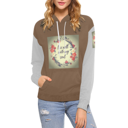 90 Flower All Over Print Hoodie for Women (USA Size) (Model H13)