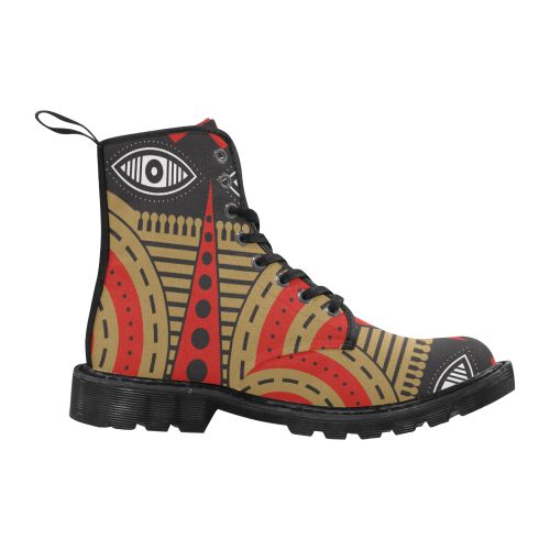 illuminati tribal Martin Boots for Men (Black) (Model 1203H)