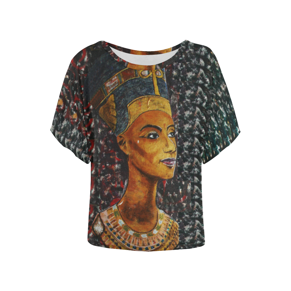 Nefertiti Women's Batwing-Sleeved Blouse T shirt (Model T44)