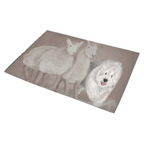 sheepdog-herding Azalea Doormat 30" x 18" (Sponge Material)