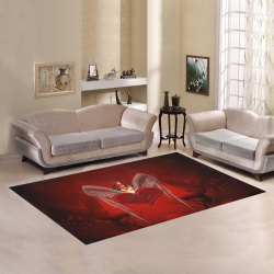 Heart with wings Area Rug7'x5'