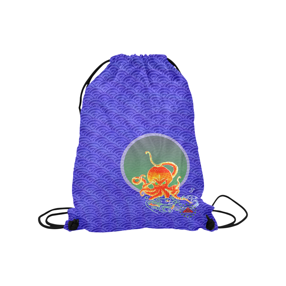 The Lowest of Low Japanese Angry Octopus Medium Drawstring Bag Model 1604 (Twin Sides) 13.8"(W) * 18.1"(H)