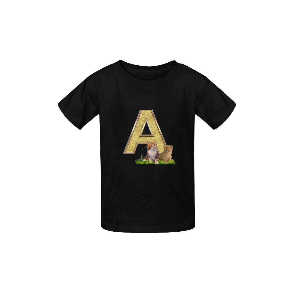 birthday initials A with kittens Kid's  Classic T-shirt (Model T22)