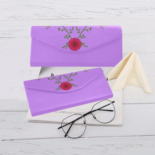 Flowers on the Vine on Purple Custom Foldable Glasses Case