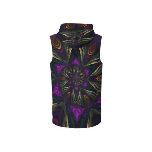 vortxe triangles All Over Print Sleeveless Zip Up Hoodie for Women (Model H16)