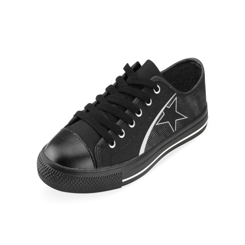 STAR_BLACK M Men's Classic Canvas Shoes (Model 018)