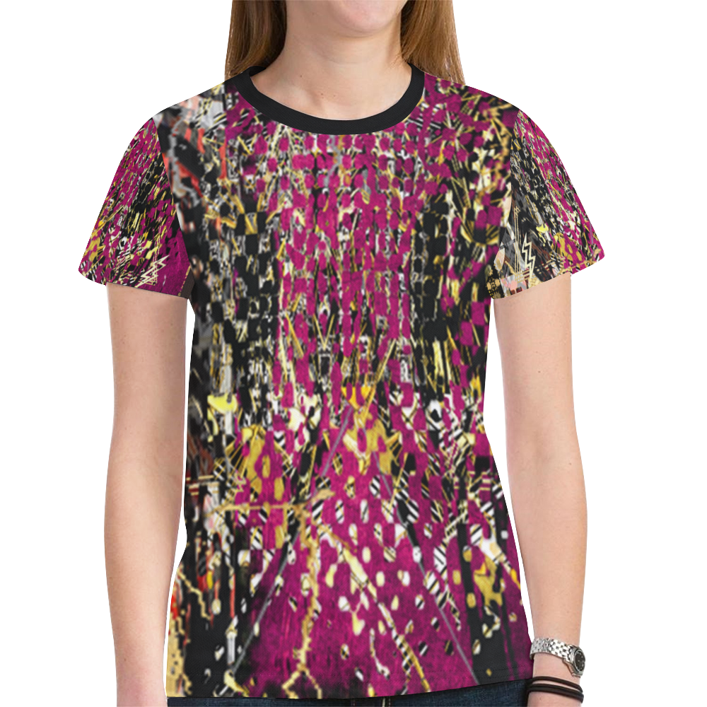 Crushed purple gold lighting strikes all over print Shirt for women New All Over Print T-shirt for Women (Model T45)