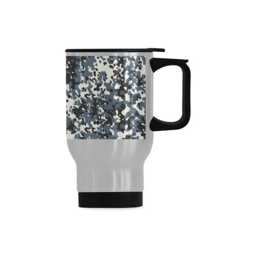 Urban City Black/Gray Digital Camouflage Travel Mug (Silver) (14 Oz)