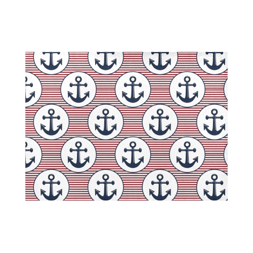 navy and red anchor nautical design Placemat 14’’ x 19’’