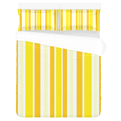 Sunshine Yellow Stripes 3-Piece Bedding Set