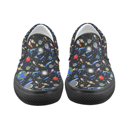 Galaxy Universe - Planets, Stars, Comets, Rockets Men's Unusual Slip-on Canvas Shoes (Model 019)