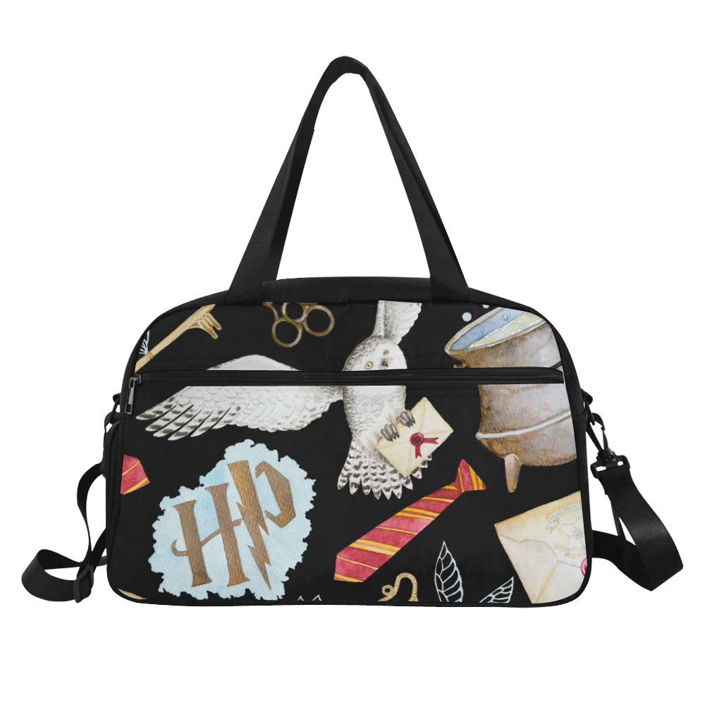 Harry Potter black travel bag Fitness Handbag (Model 1671)