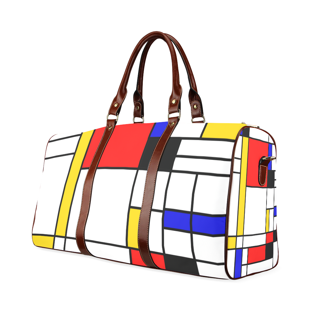 Bauhouse Composition Mondrian Style Waterproof Travel Bag/Small (Model 1639)