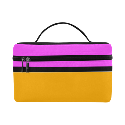 Block Retro Tangerine Turquoise Yellow Pink Cosmetic Bag/Large (Model 1658)