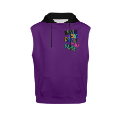 Break Dancing Colorful / Purple / Black All Over Print Sleeveless Hoodie for Women (Model H15)