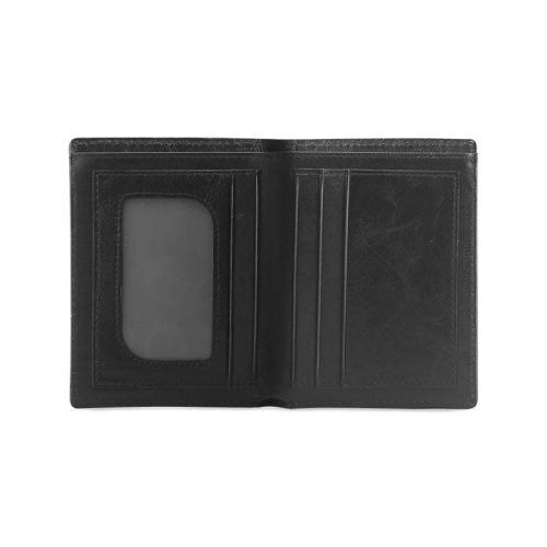 blacky black Men's Leather Wallet (Model 1612)