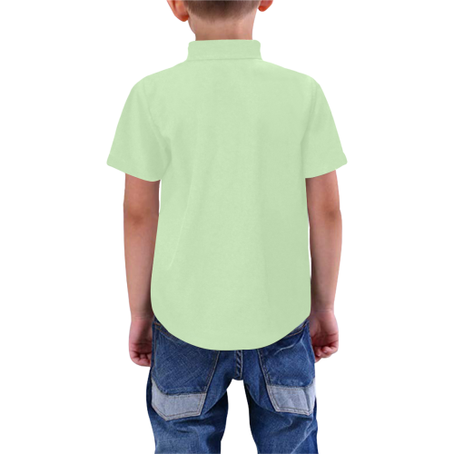 color tea green Boys' All Over Print Short Sleeve Shirt (Model T59)