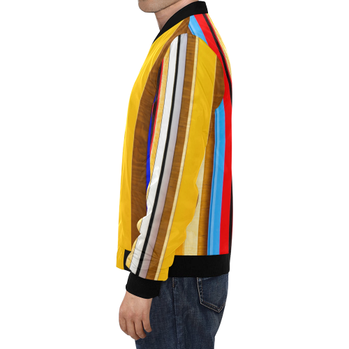 Colorful abstract pattern stripe art All Over Print Bomber Jacket for Men (Model H19)