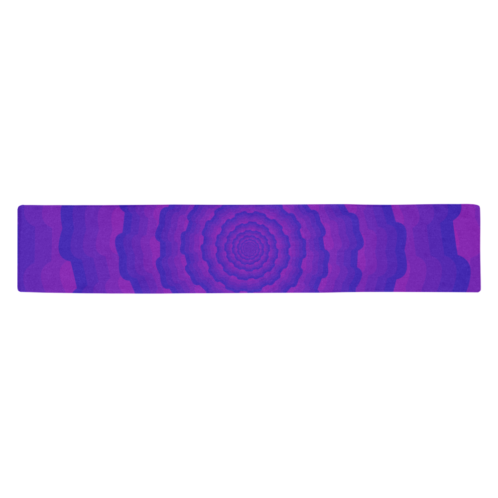 Purple blue spiral Table Runner 14x72 inch