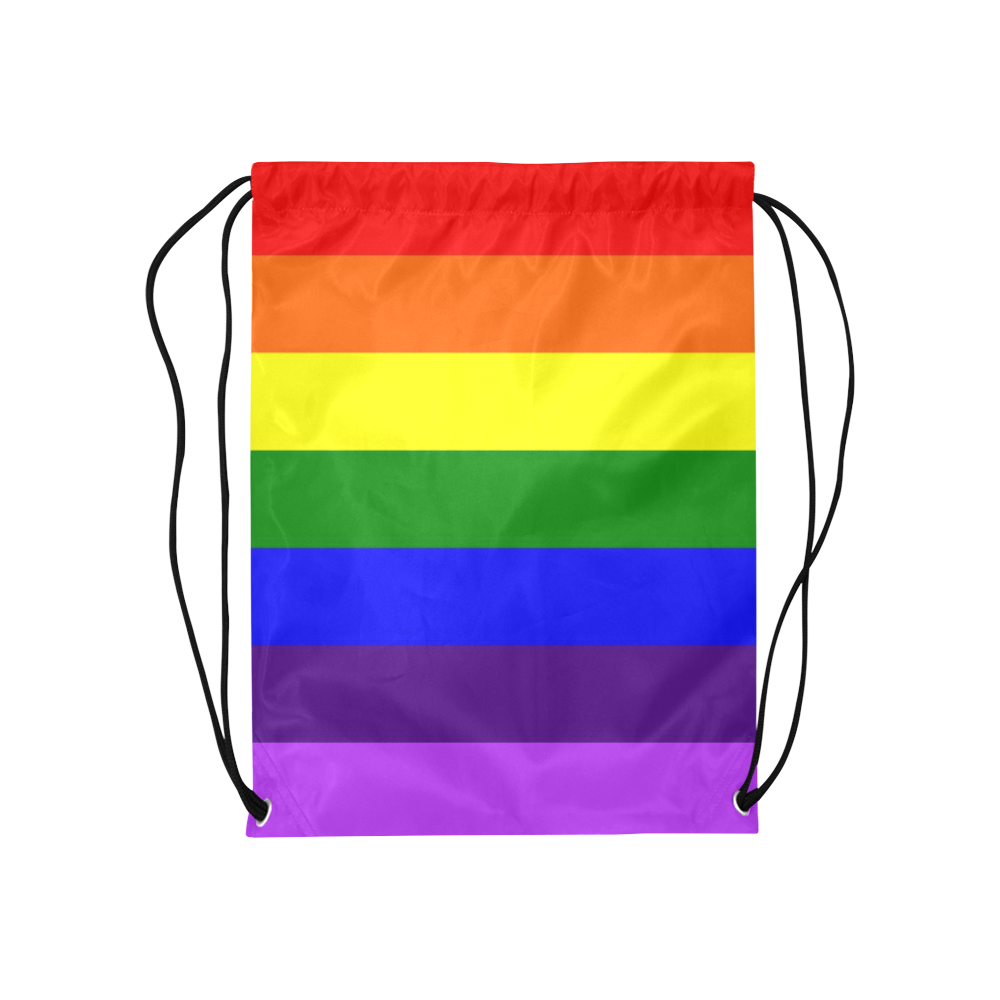 Rainbow Flag (Gay Pride - LGBTQIA+) Medium Drawstring Bag Model 1604 (Twin Sides) 13.8"(W) * 18.1"(H)