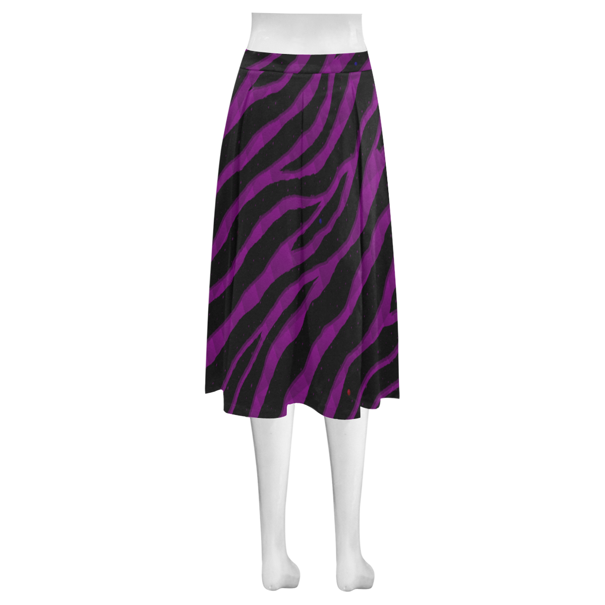 Ripped SpaceTime Stripes - Purple Mnemosyne Women's Crepe Skirt (Model D16)
