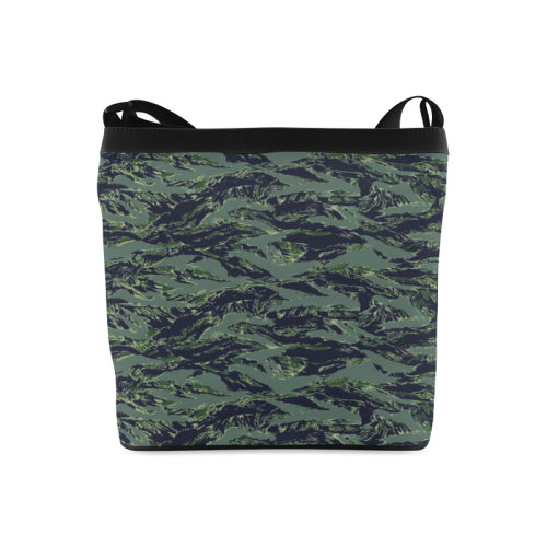 Jungle Tiger Stripe Green Camouflage Crossbody Bags (Model 1613)