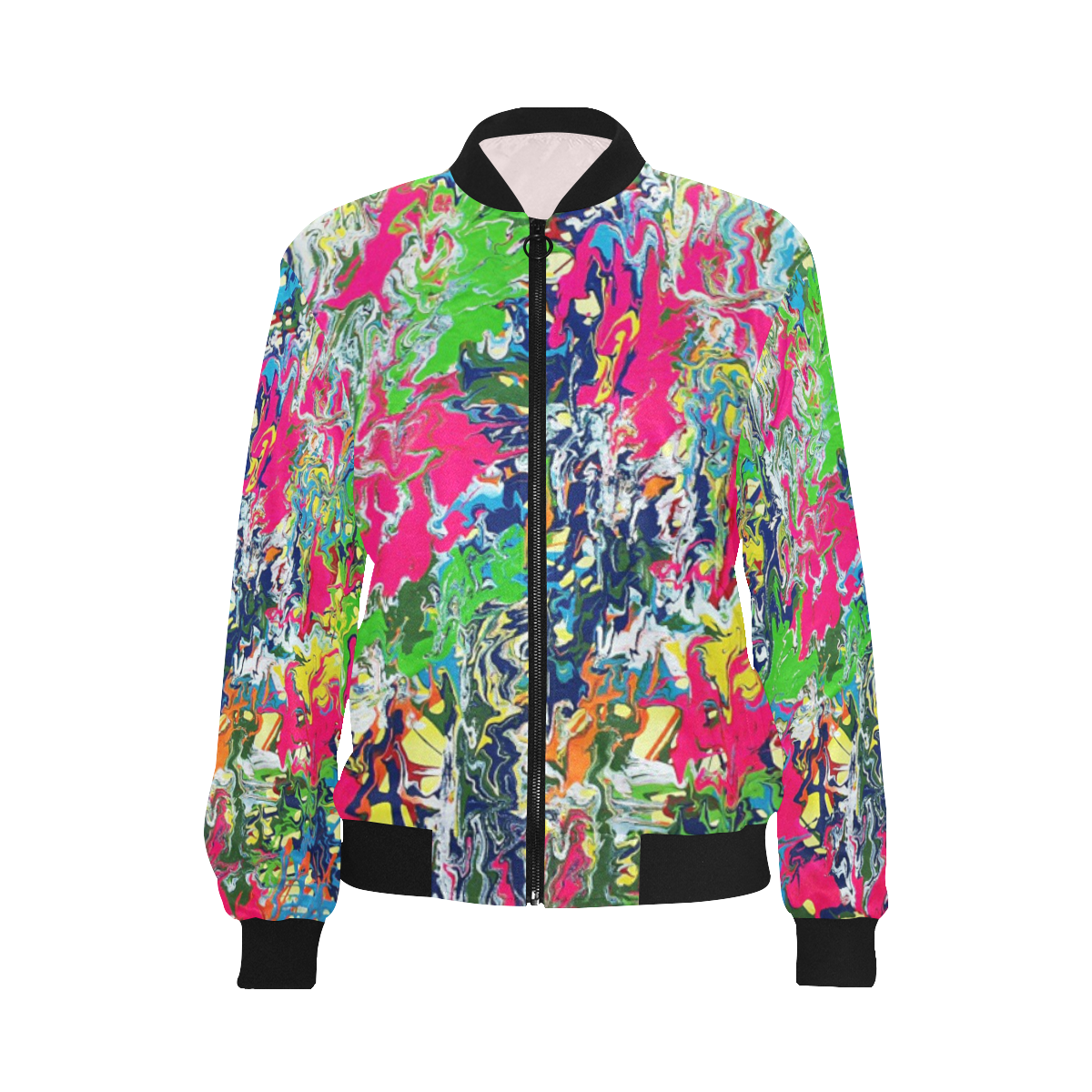 Bridge All Over Print Bomber Jacket for Women (Model H36)