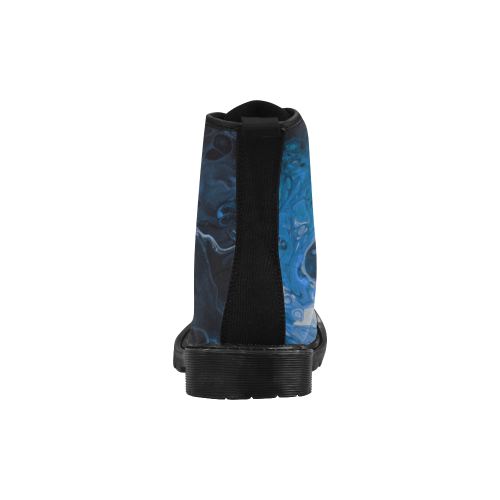 Fantasy Swirl Blue. Martin Boots for Women (Black) (Model 1203H)
