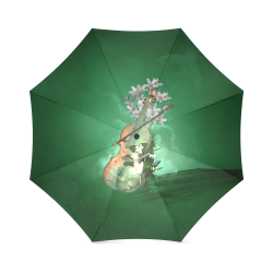 Violin with flowers Foldable Umbrella (Model U01)