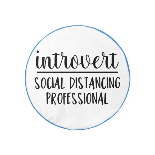 Introvert - Social Distancing Prof - blue 30 Inch Spare Tire Cover