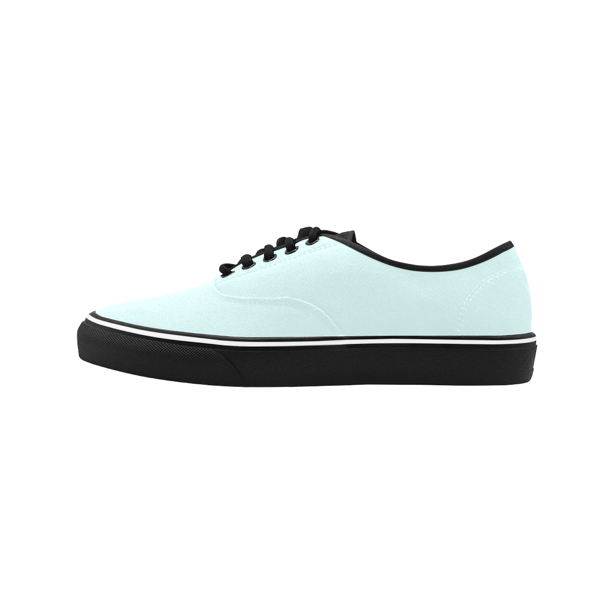 color light cyan Classic Men's Canvas Low Top Shoes (Model E001-4)