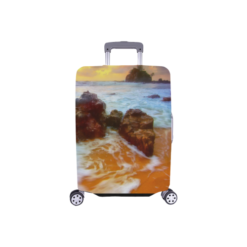 waves on rocks Luggage Cover/Small 18"-21"