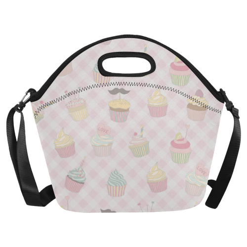 Cupcakes Neoprene Lunch Bag/Large (Model 1669)
